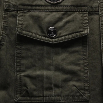 Men's Military Cargo Jacket Cotton Army Green