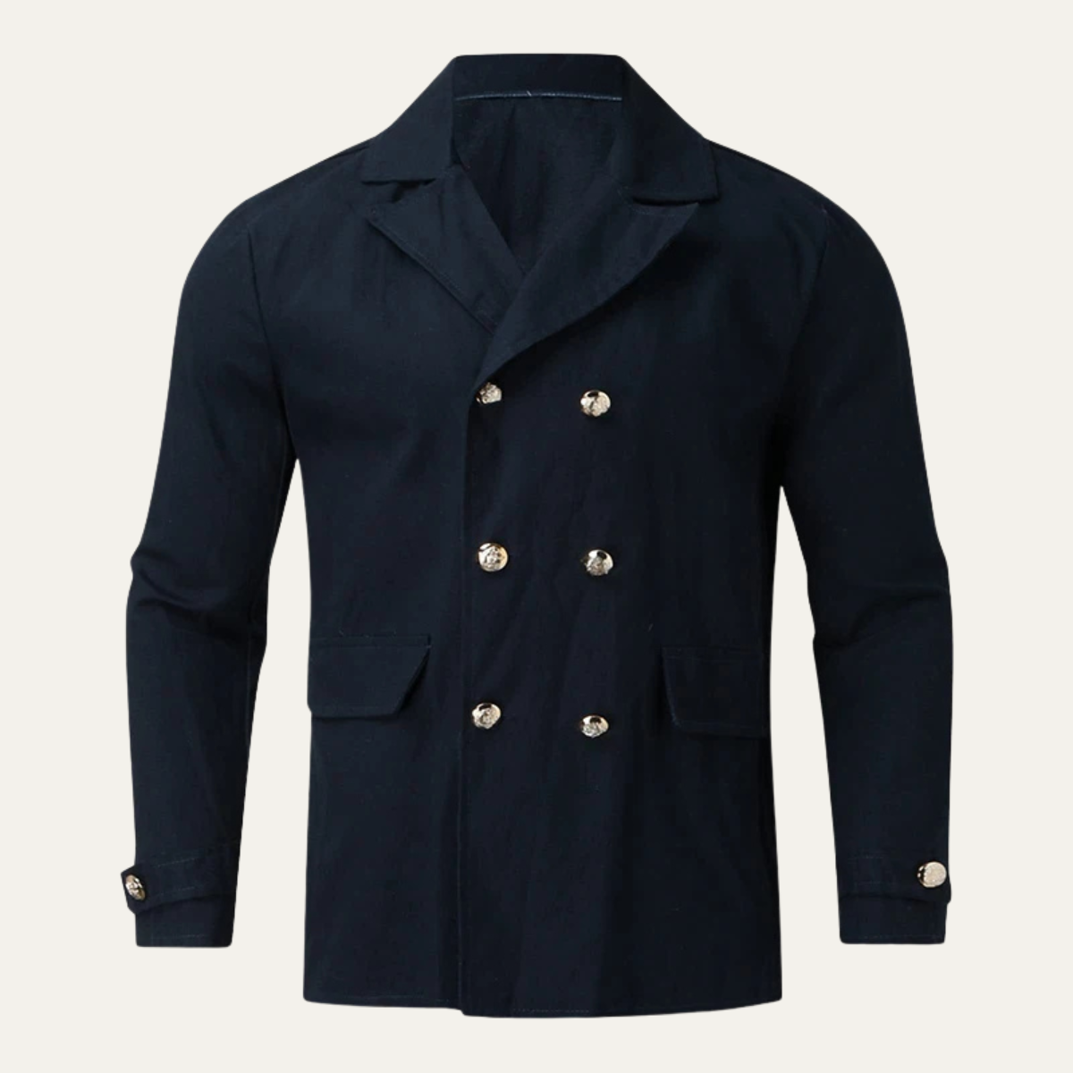 Winchester Men's Double Breasted Peacoat Wool Casual Navy - Vonnera