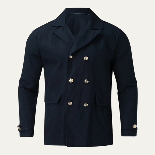 Winchester Men's Double Breasted Peacoat Wool Casual Navy - Vonnera