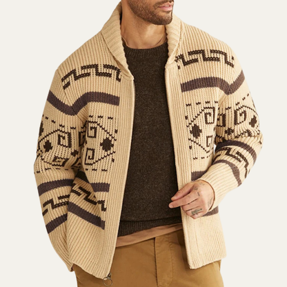 Men's Cashmere Cardigan Shawl Collar Button Up Knit