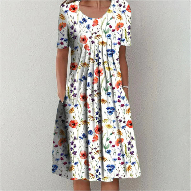 Women's Floral Pleated Dress - Vonnera