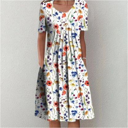 Women's Floral Pleated Dress - Vonnera