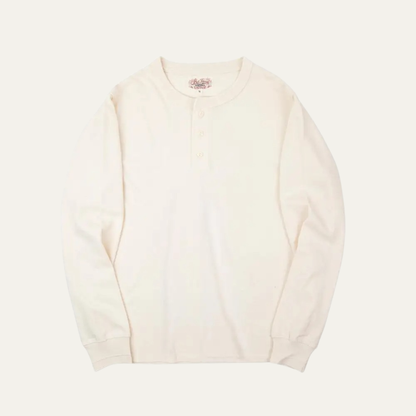 Men's Cotton Henley Shirt Classic Casual