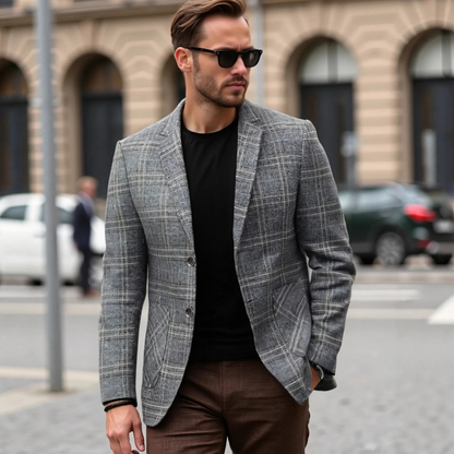 Merrifield Men's Slim Fit Checked Blazer Lightweight