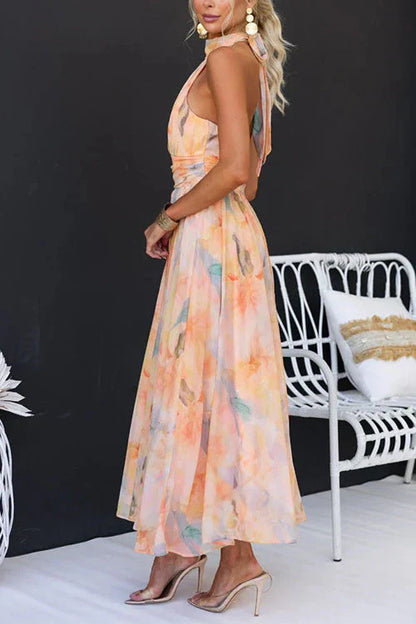 Women's Watercolour Maxi Dress Summer
