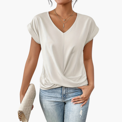 Women's Casual T-Shirt Heart Neckline