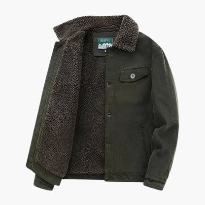 Men's Sherpa Lined Corduroy Jacket Button Front