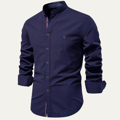 Men's Mandarin Collar Smart Casual Shirt