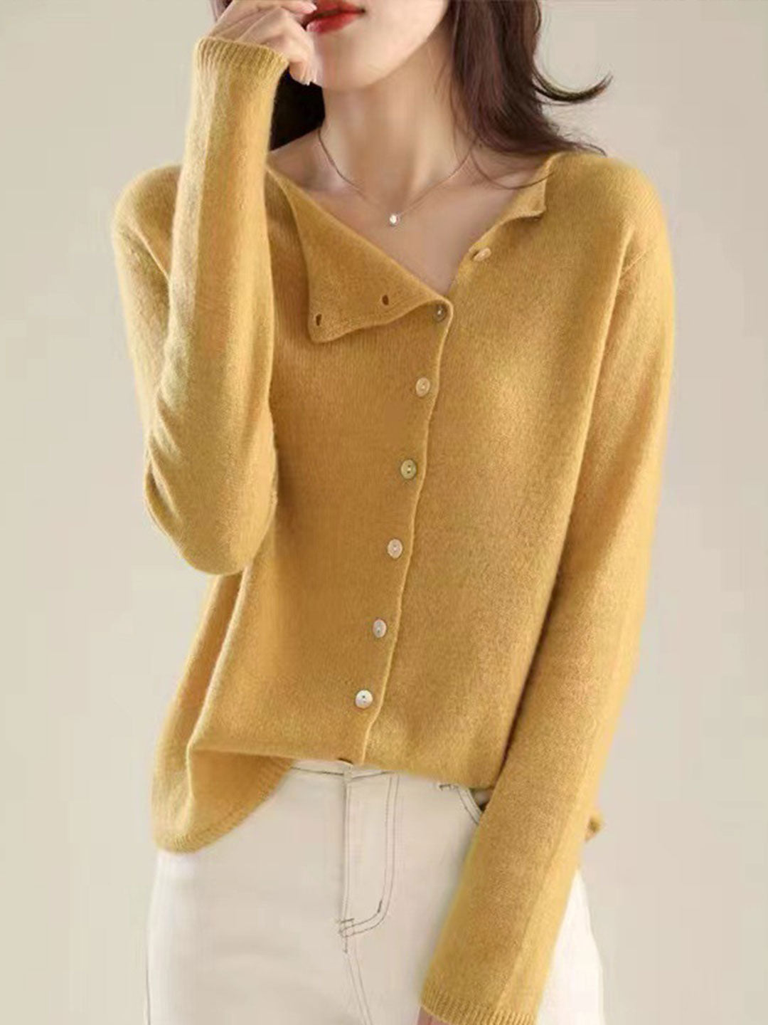 Women's Asymmetric Cardigan Long Sleeves - Vonnera