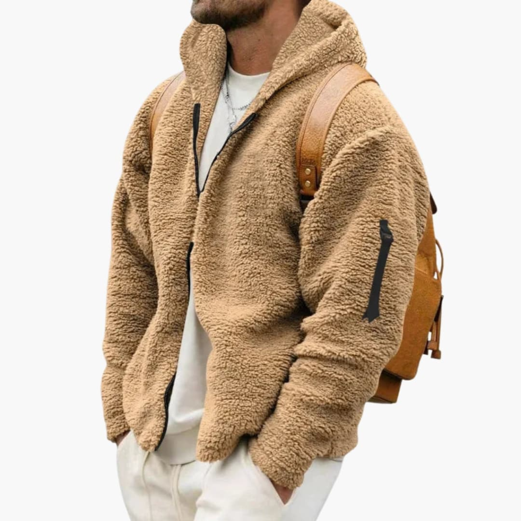 Men's Fleece Hooded Zipper Jacket