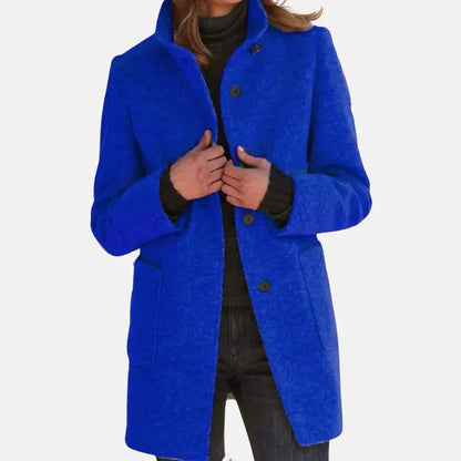 Tweed Coat Women's Classic Sophisticated Tan