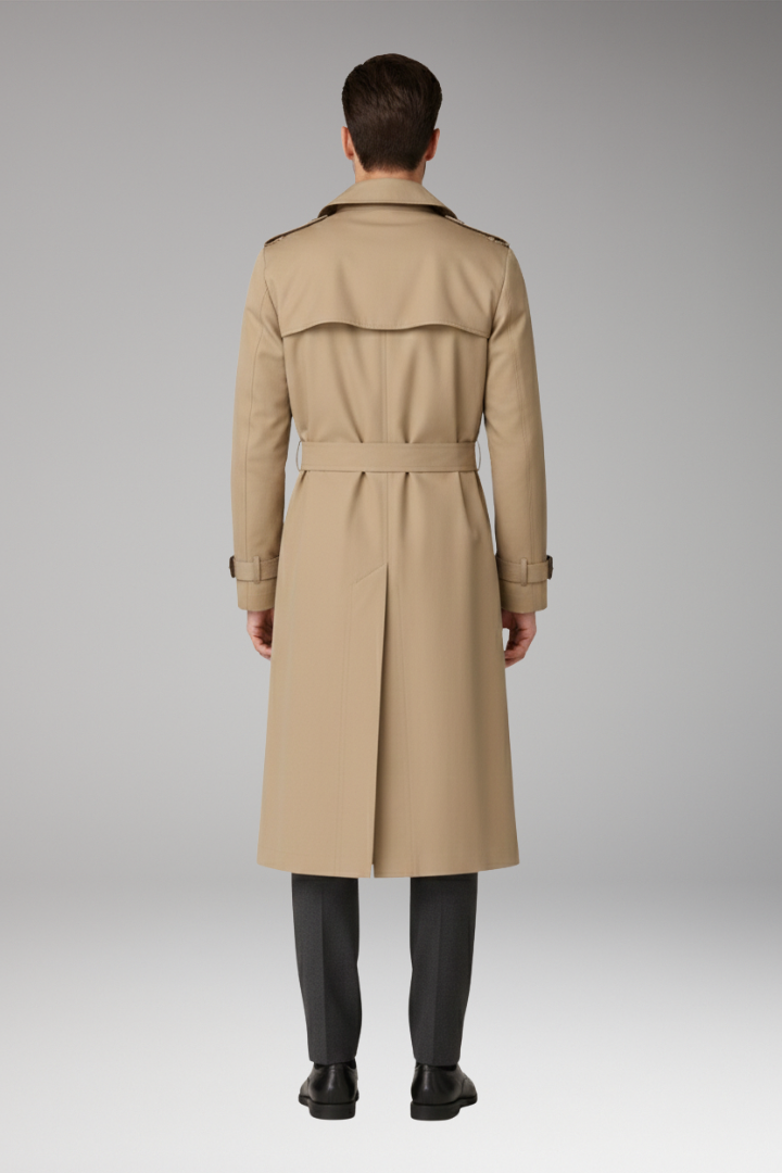 Men's Trench Coat Wide Lapels Belted