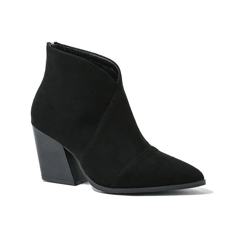 Women's Ankle Boots Zip Block Heel