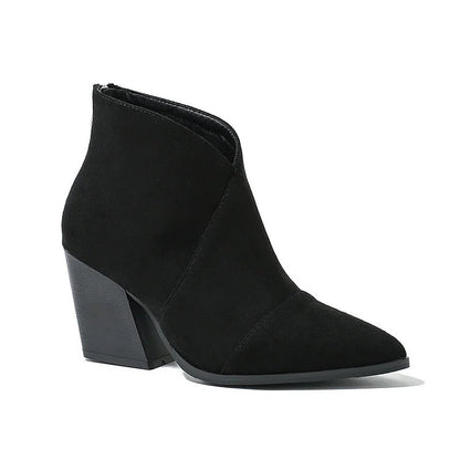 Women's Ankle Boots Zip Block Heel