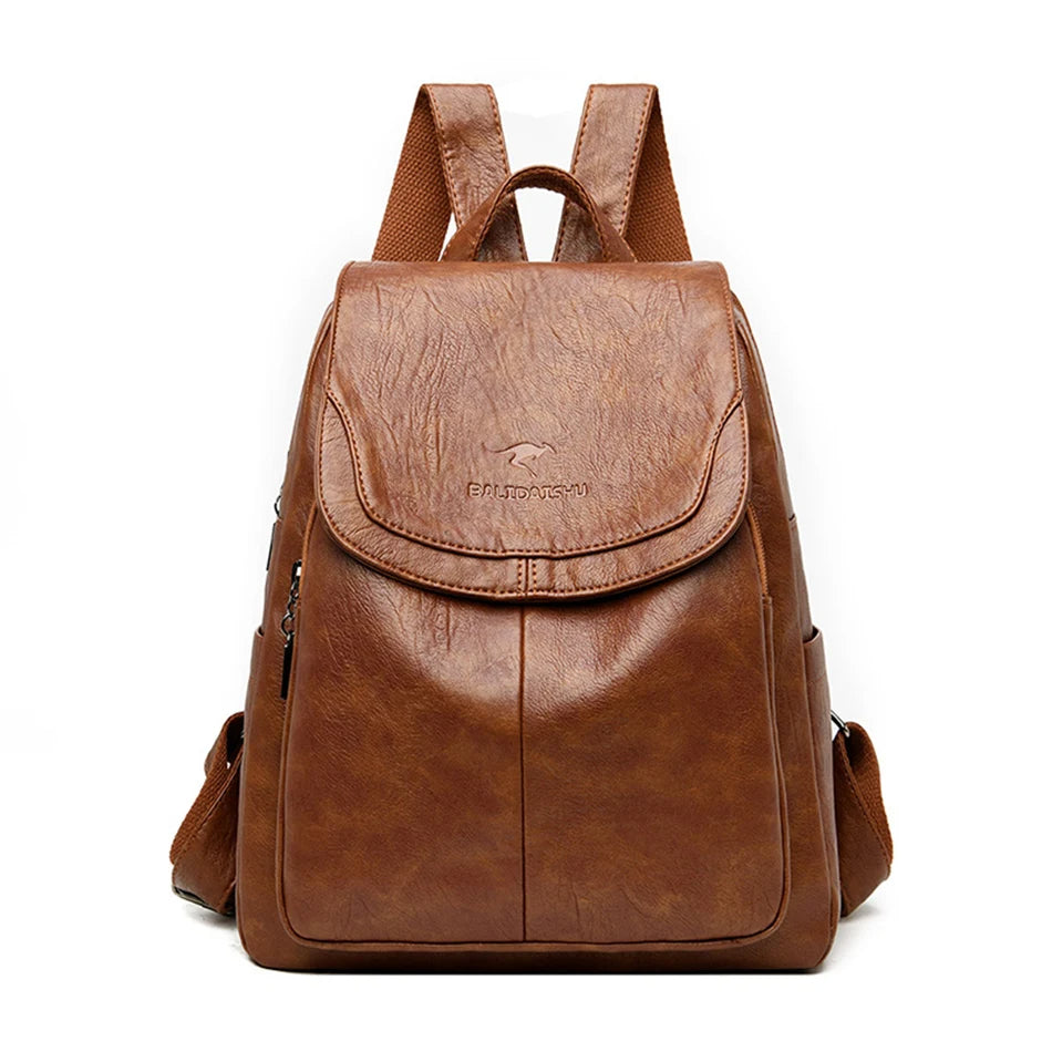 Women's Leather Anti-Theft Backpack - Vonnera