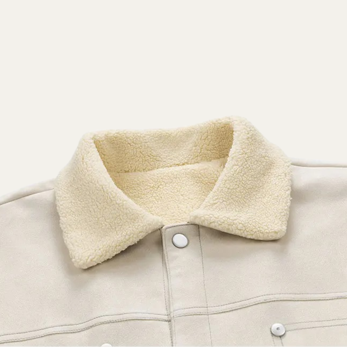 Men's Suede Sherpa Jacket Fleece Lined Brown