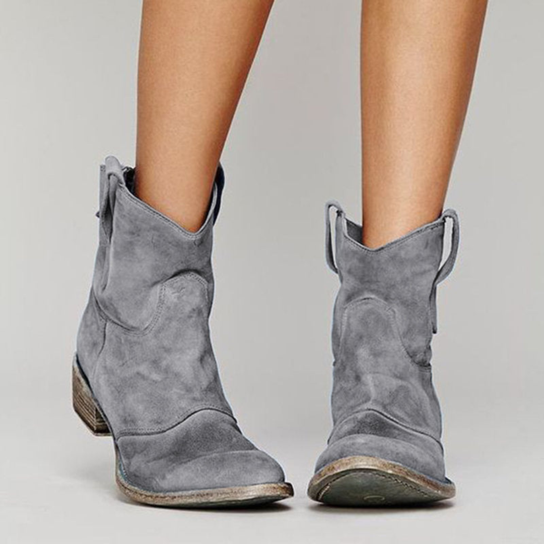 Women's Western Ankle Boots Block Heel