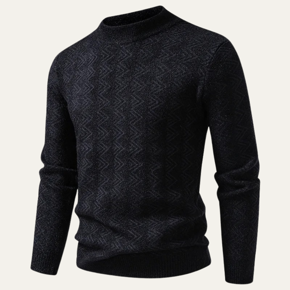 Men's Crew Neck Geometric Sweater Wool Blend Warm