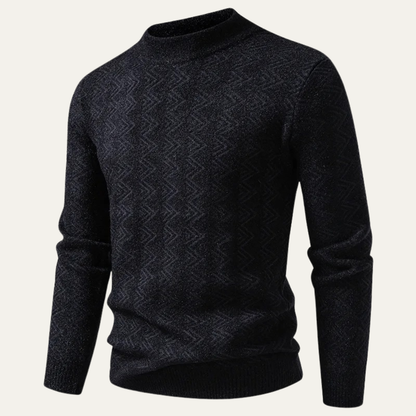 Men's Crew Neck Geometric Sweater Wool Blend Warm