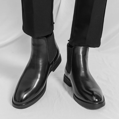 Men's Pointed Chelsea Ankle Boots Black