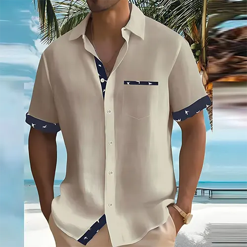 Men's Short Sleeve Summer Shirt Breathable Lightweight