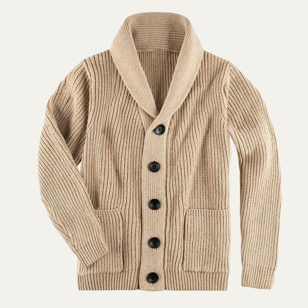 Men's Wool Cardigan Shawl Collar Knit Button Up - Vonnera