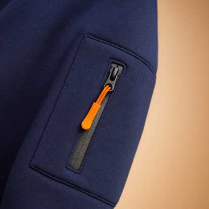 Men's Casual Half Zip Sweater Fleece Zip Pockets