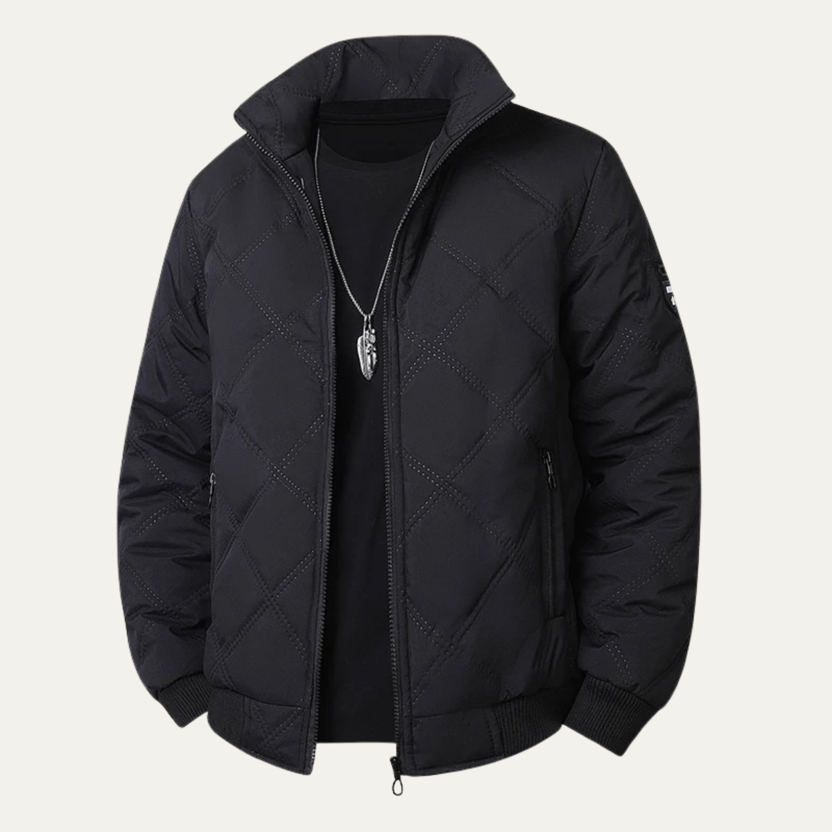 Men's Quilted Fleece Lined Winter Jacket