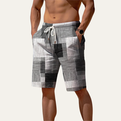 Men's Checked Drawstring Shorts
