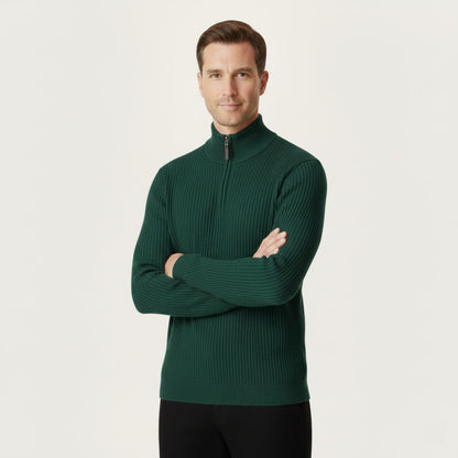 Men's Quarter Zip Sweater Old Money Color