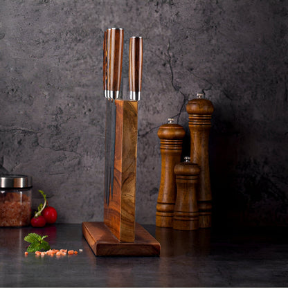Magnetic Wooden Knife Block Storage