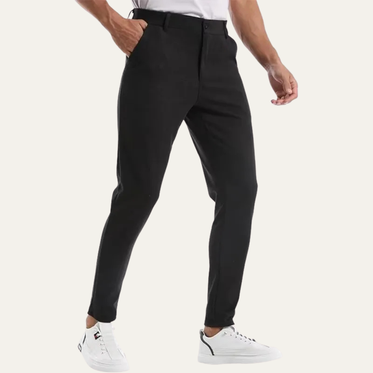 Men's Slim Fit Dress Pants Casual Dark