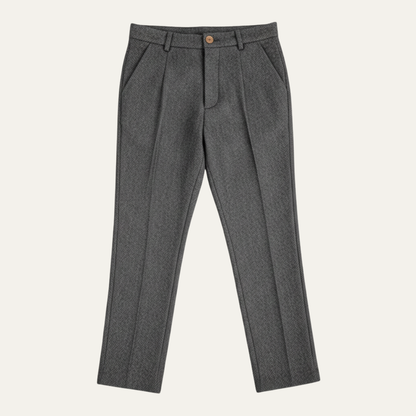 Men's Wool Herringbone Straight Leg Pants