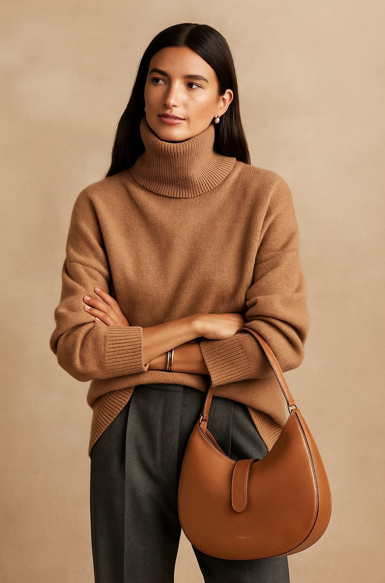 Women's Full-Length Sleeve Sweater Ribbed Cuffs
