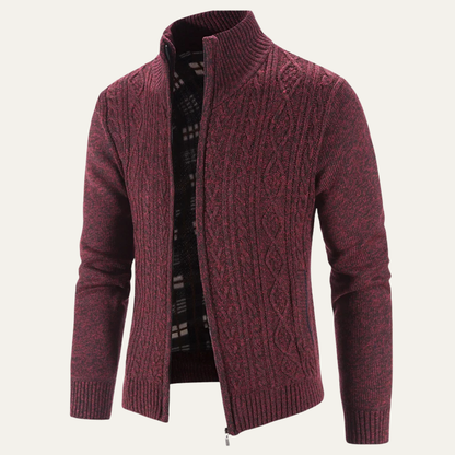 Men's Fleece Zip Up Jacket Warm Knit
