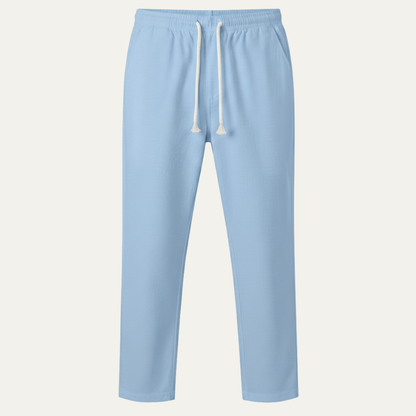 Men's Linen Blend Drawstring Pants Lightweight Beige