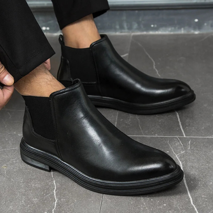 Men's Chelsea Leather Ankle Boots Black