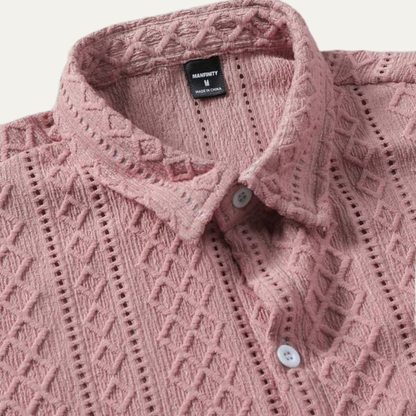 Men's Textured Button Up Shirt