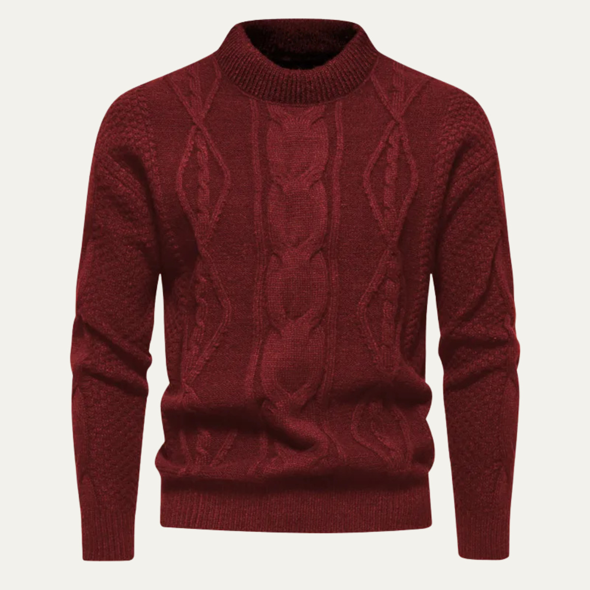 Men's Cable Knit Sweater Round Neck Winter - Vonnera