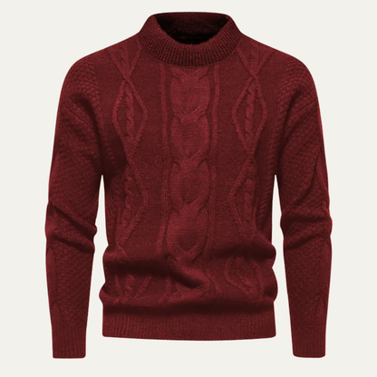 Men's Cable Knit Sweater Round Neck Winter - Vonnera