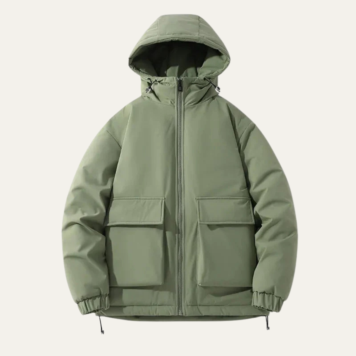 Men's Padded Puffer Jacket With Hood Warm Winter