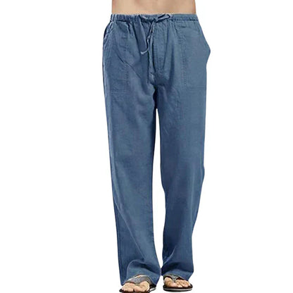 Ralph Men's Linen Pants Oversized Breathable Beige
