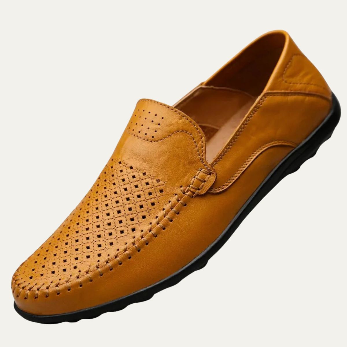 Men's Leather Loafers Breathable Slip On Shoes - Vonnera