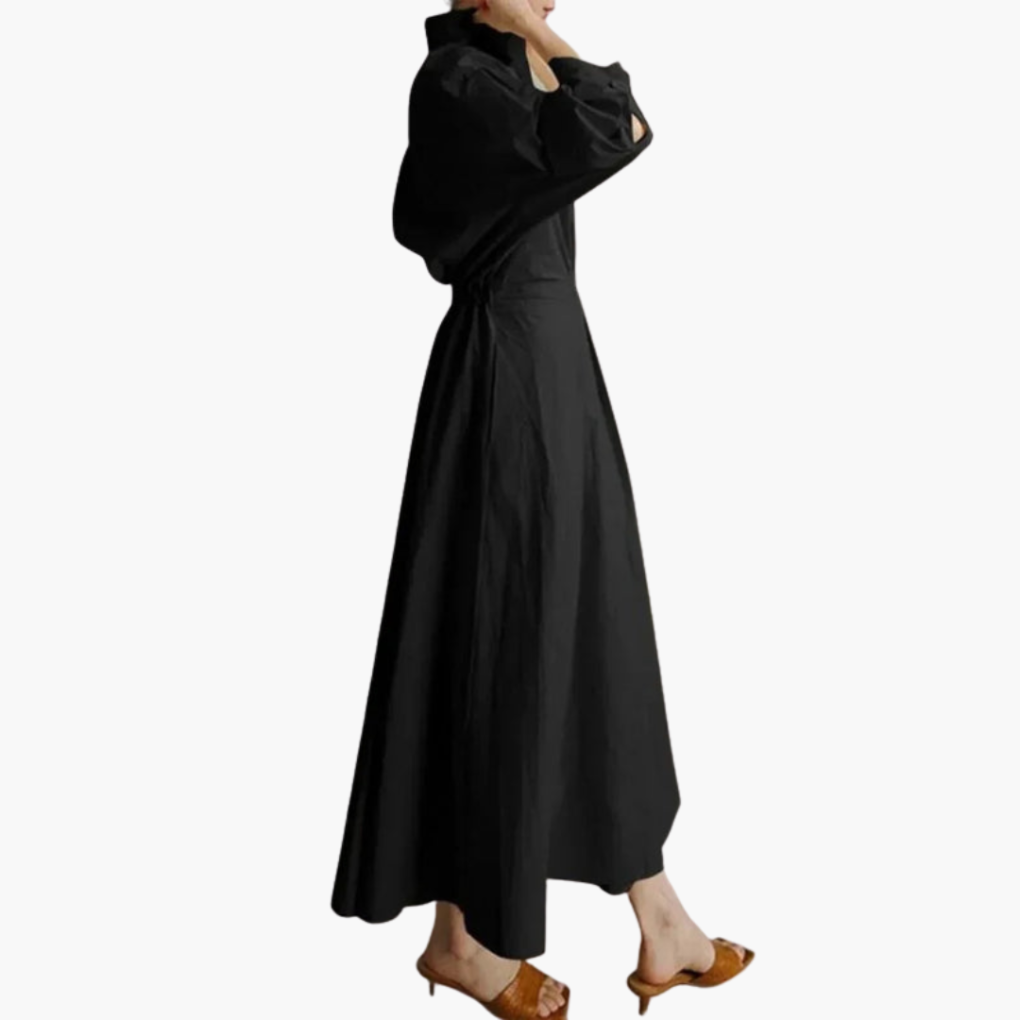 Women's Long Shirt Dress Button Front Waist Detail