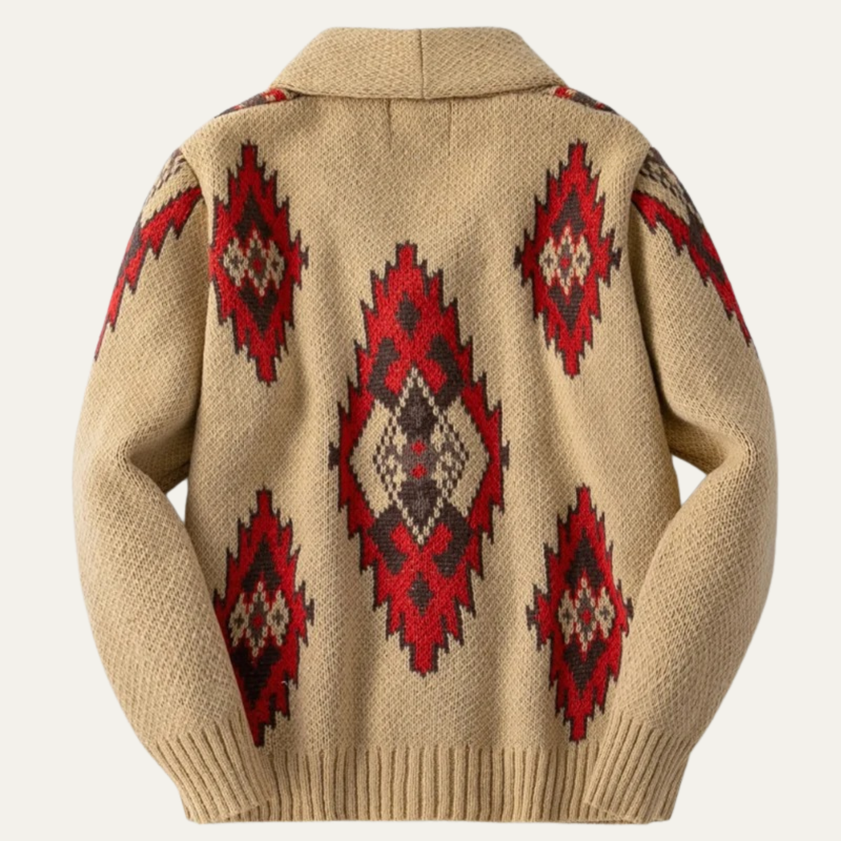 Men's Striped Knit Cardigan Retro Shawl Collar