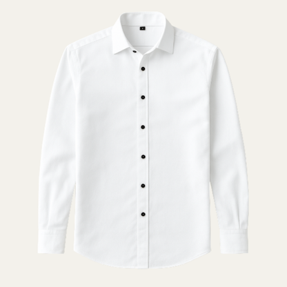 Men's Linen Tailored Shirt Contrast Buttons - Vonnera