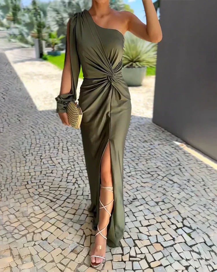 Women's Pleated Wedding Guest Dress - Vonnera