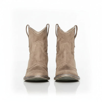 Women's Western Ankle Boots Pull On Heel