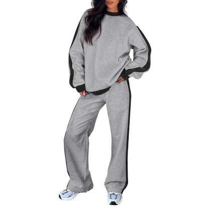 Women's Two Piece Set Round Neck Sleeves Pants
