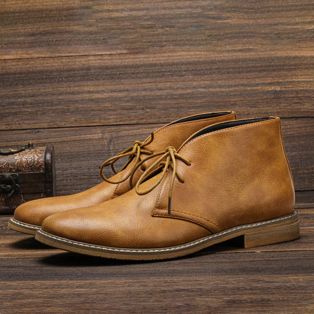 Men's Desert Boots Vintage Style Leather Brown - Vonnera